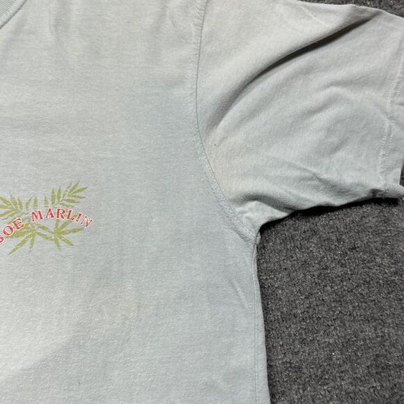 Joe Marlin Funny Beach Graphics Mens White T-shirt‎ Size L - Picture 6 of 10